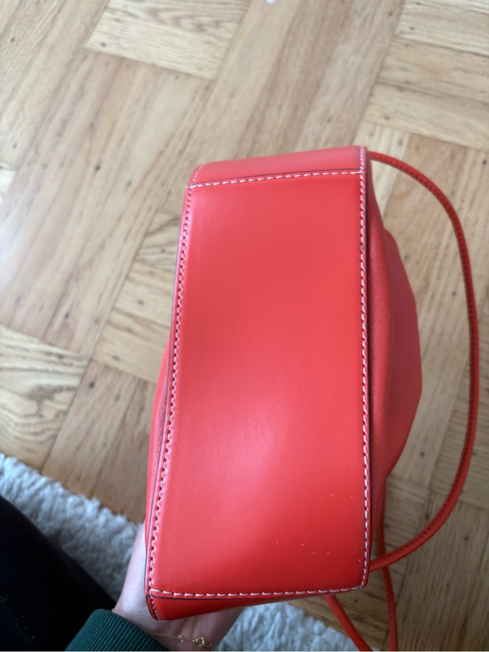 Staud Kiki blood orange red Ruched Crossbody Bag - Picture 2 of 11